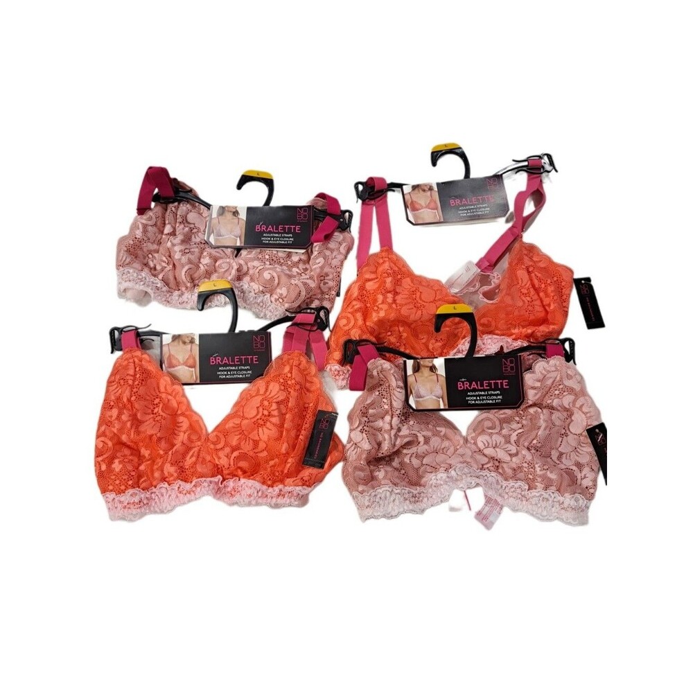 Lot of 4 No Boundaries Juniors Color Pop Triangle Lace Bralette Size Large